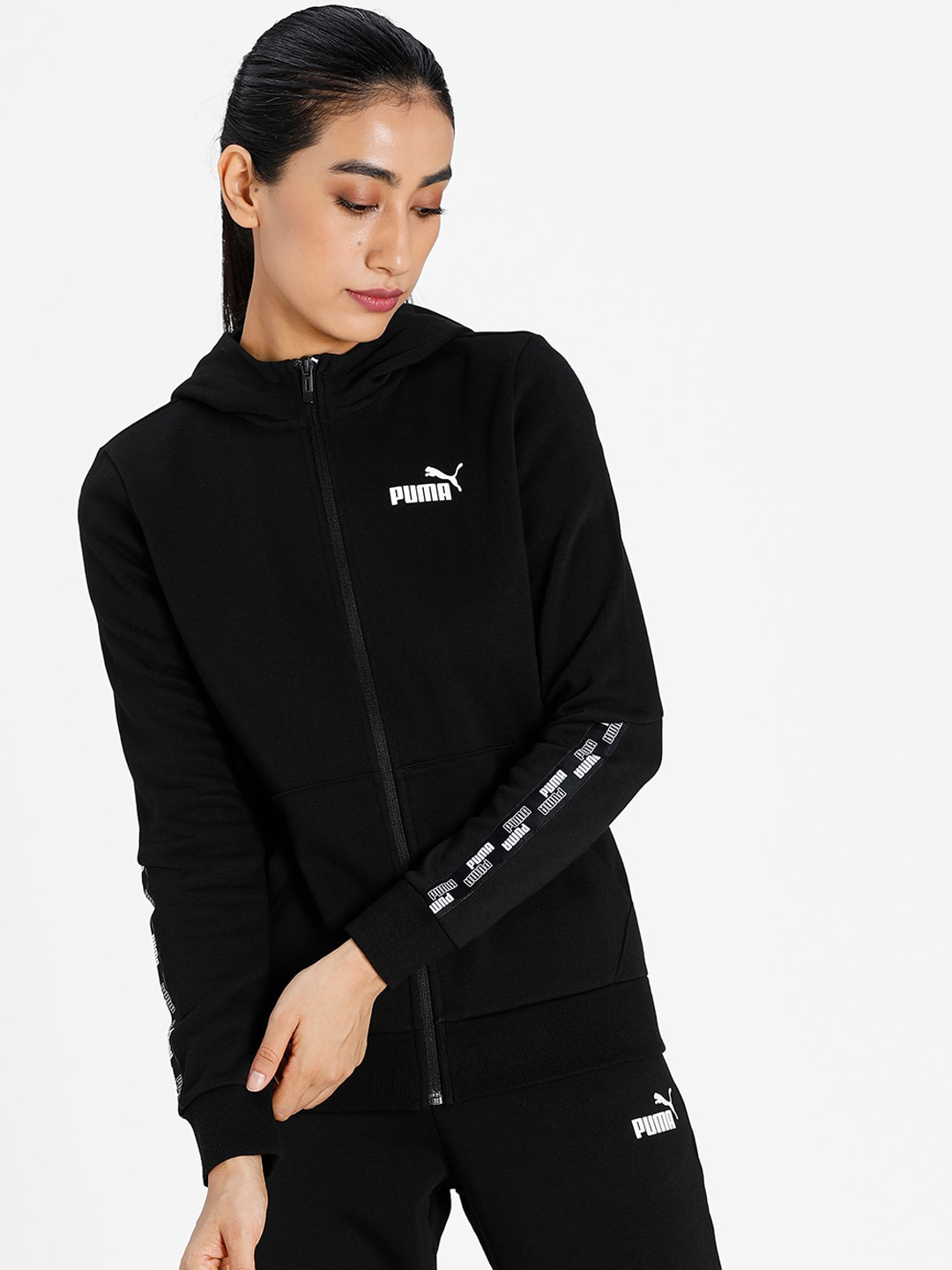 

Puma Power Full-Zip Regular Fit Hooded Sporty Jacket, Black