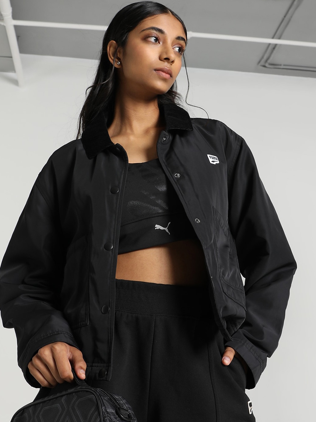 

Puma Downtown Regular Fit Padded Coach Jacket, Black