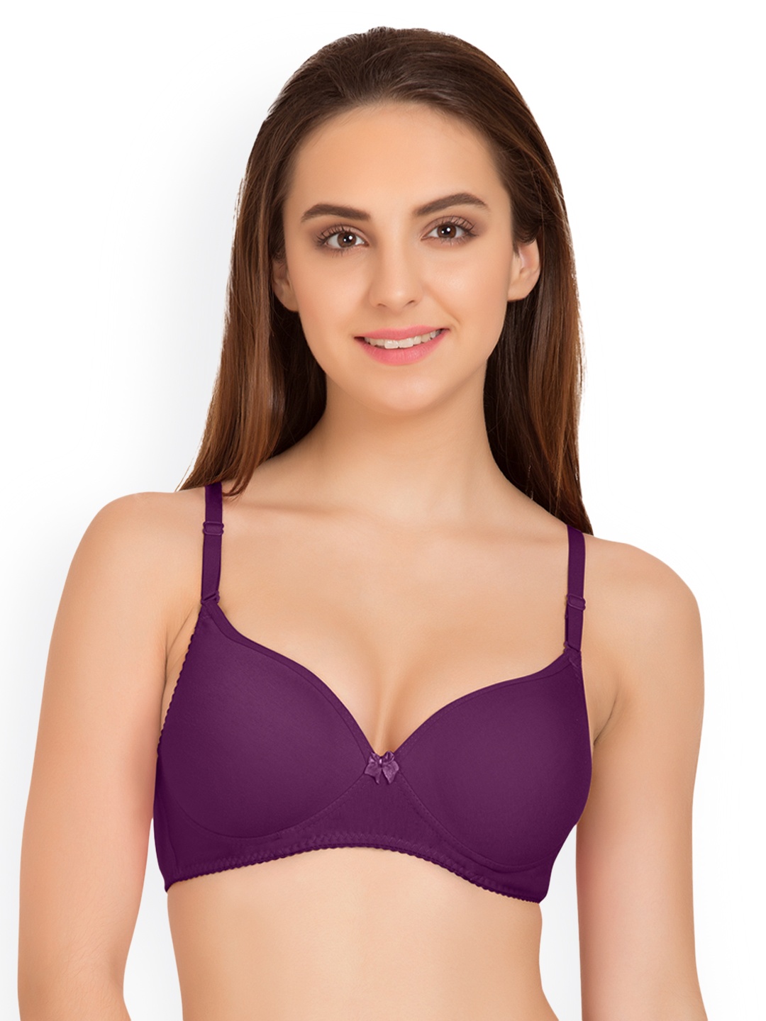 

Tweens Purple Solid Non-Wired Heavily Padded Balconette Bra TW-91520DPR