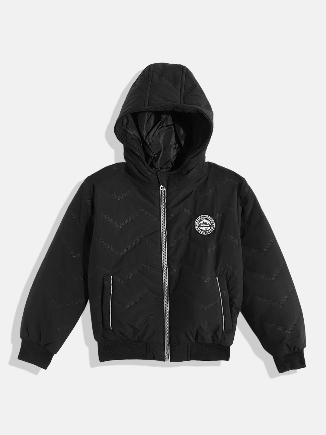 

Indian Terrain Boys Hooded Bomber Jacket, Black