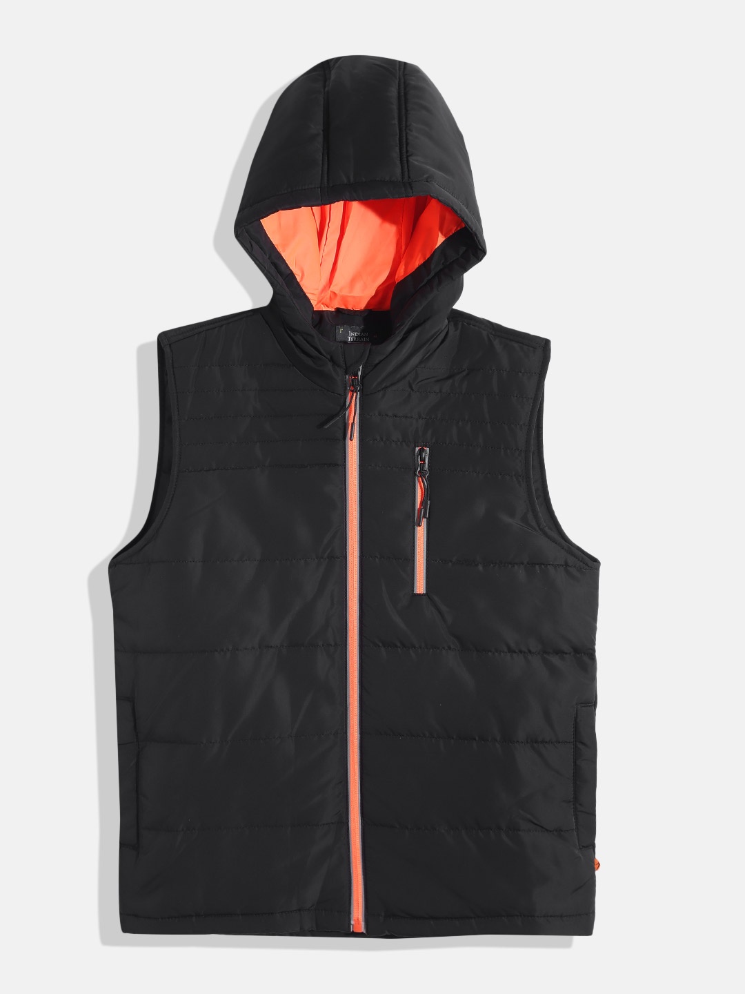 

Indian Terrain Boys Gilet Hooded Padded Jacket, Black