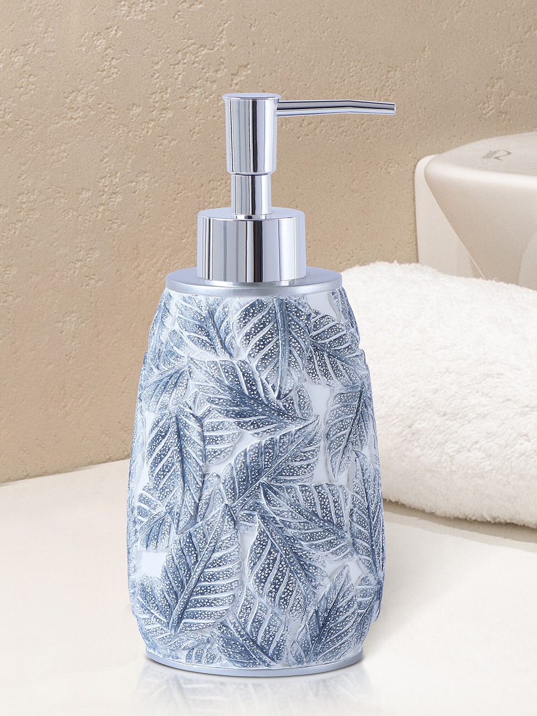 

OBSESSIONS Grey Textured Polyresin Soap Dispenser