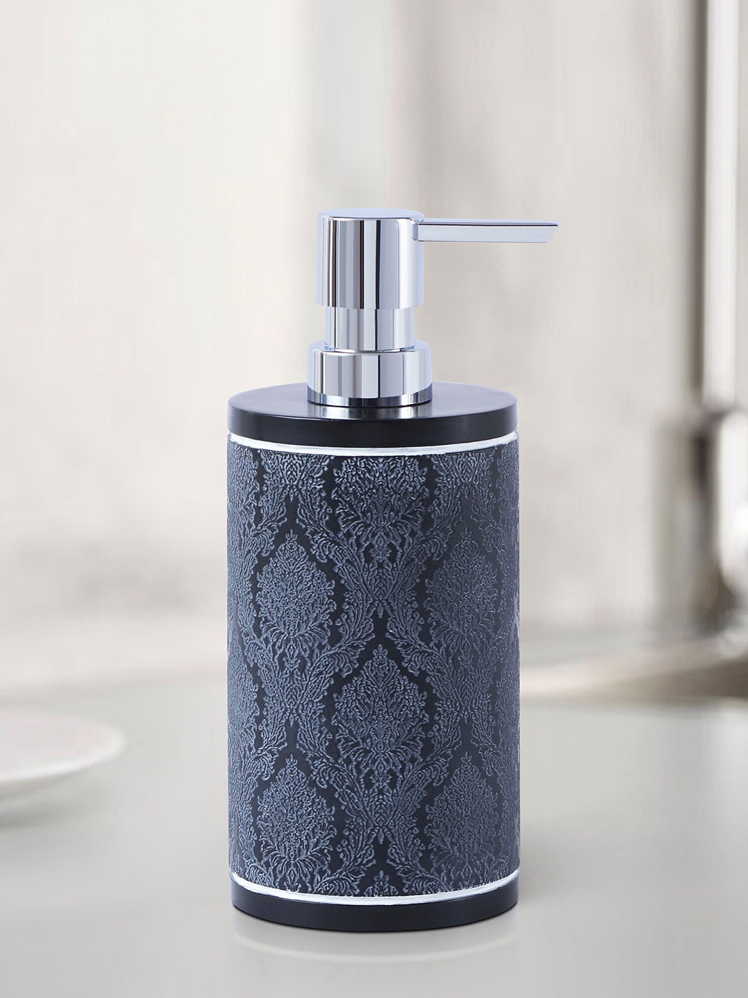 

OBSESSIONS Textured Polyresin Soap & Lotion Dispenser, Charcoal