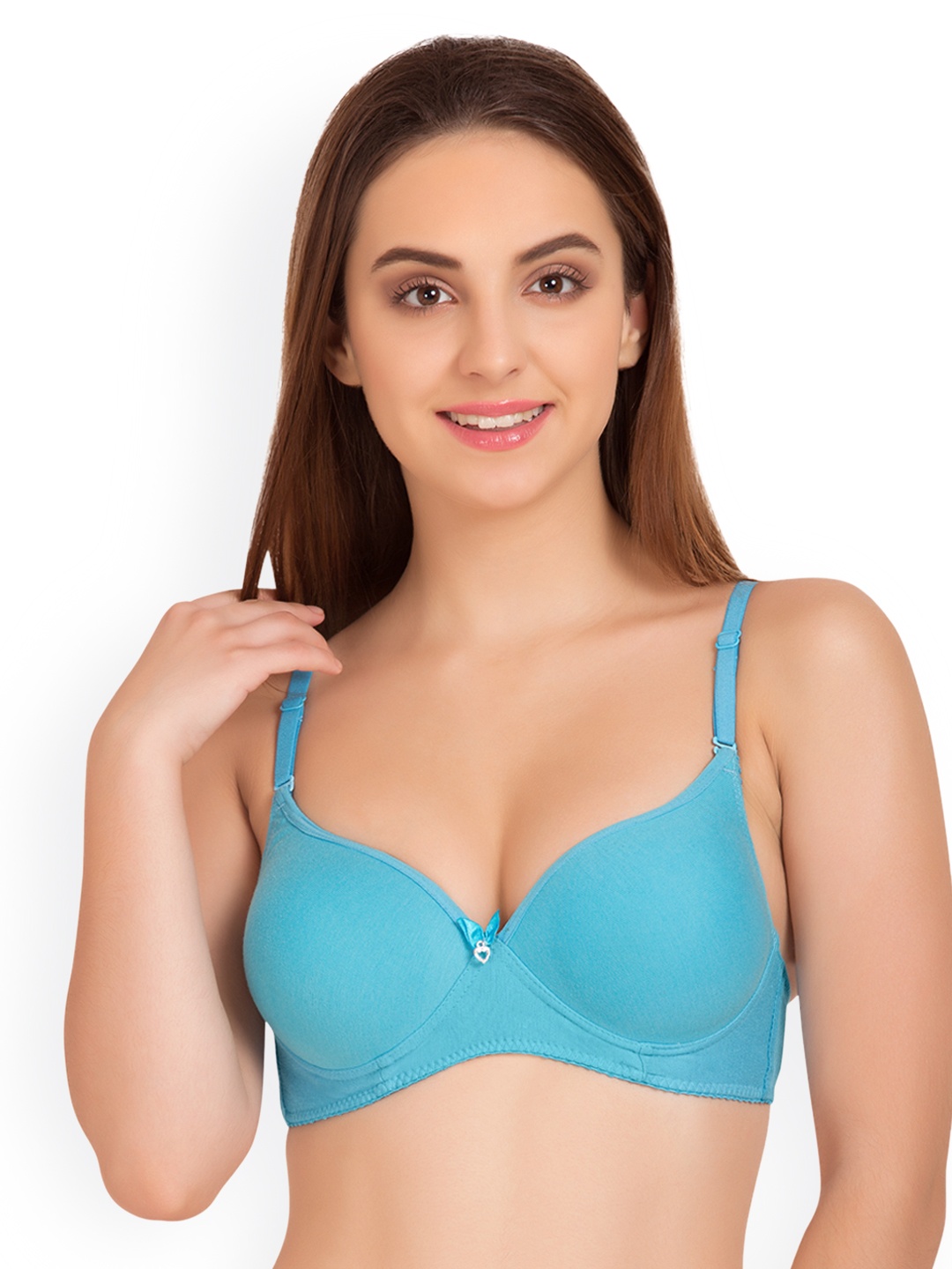 

Tweens Blue Solid Non-Wired Heavily Padded Balconette Bra TW-91520TBLU