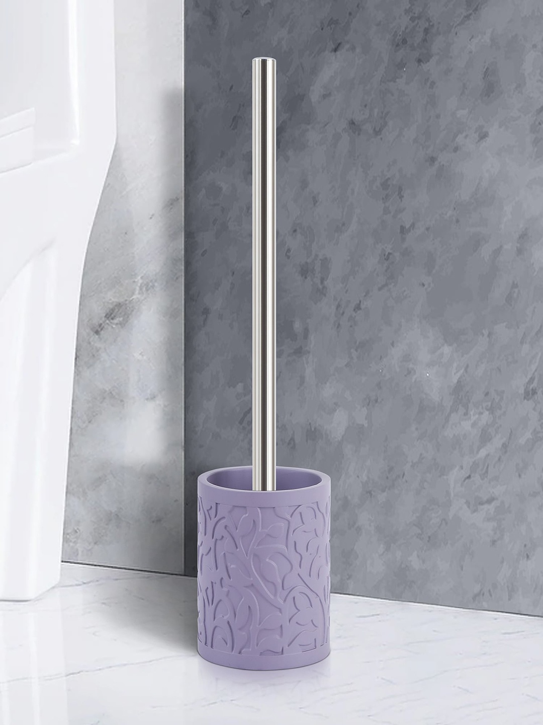 

OBSESSIONS Purple Textured Toilet Brush Holder