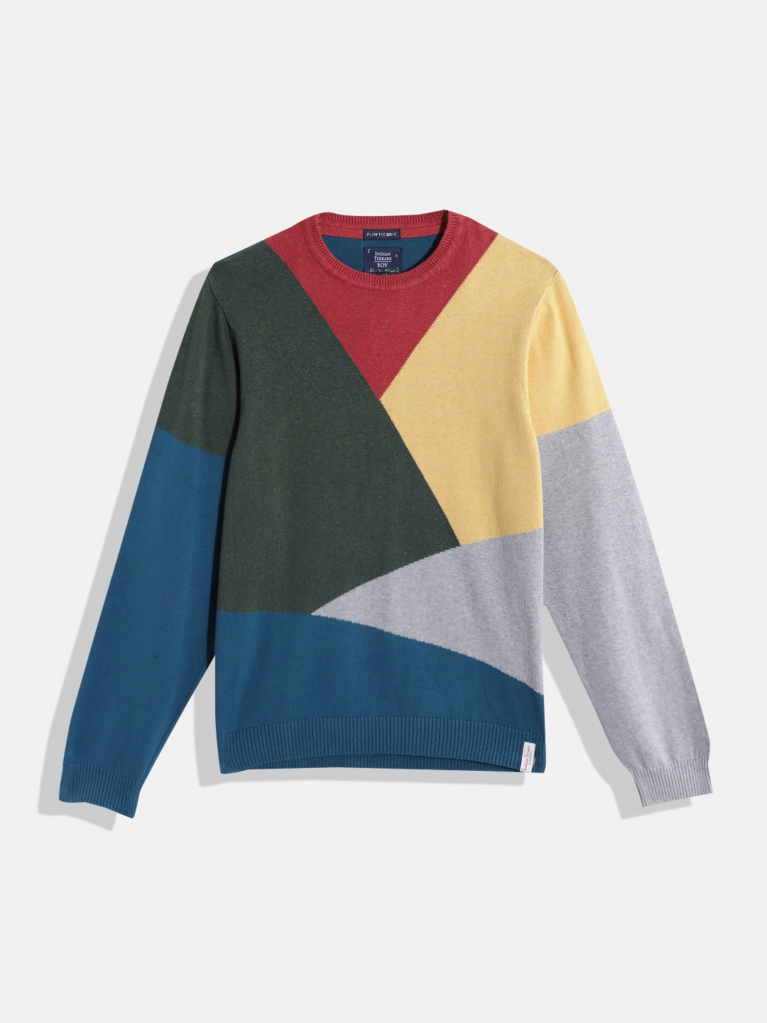 

Indian Terrain Boys Colourblocked Pullover, Green