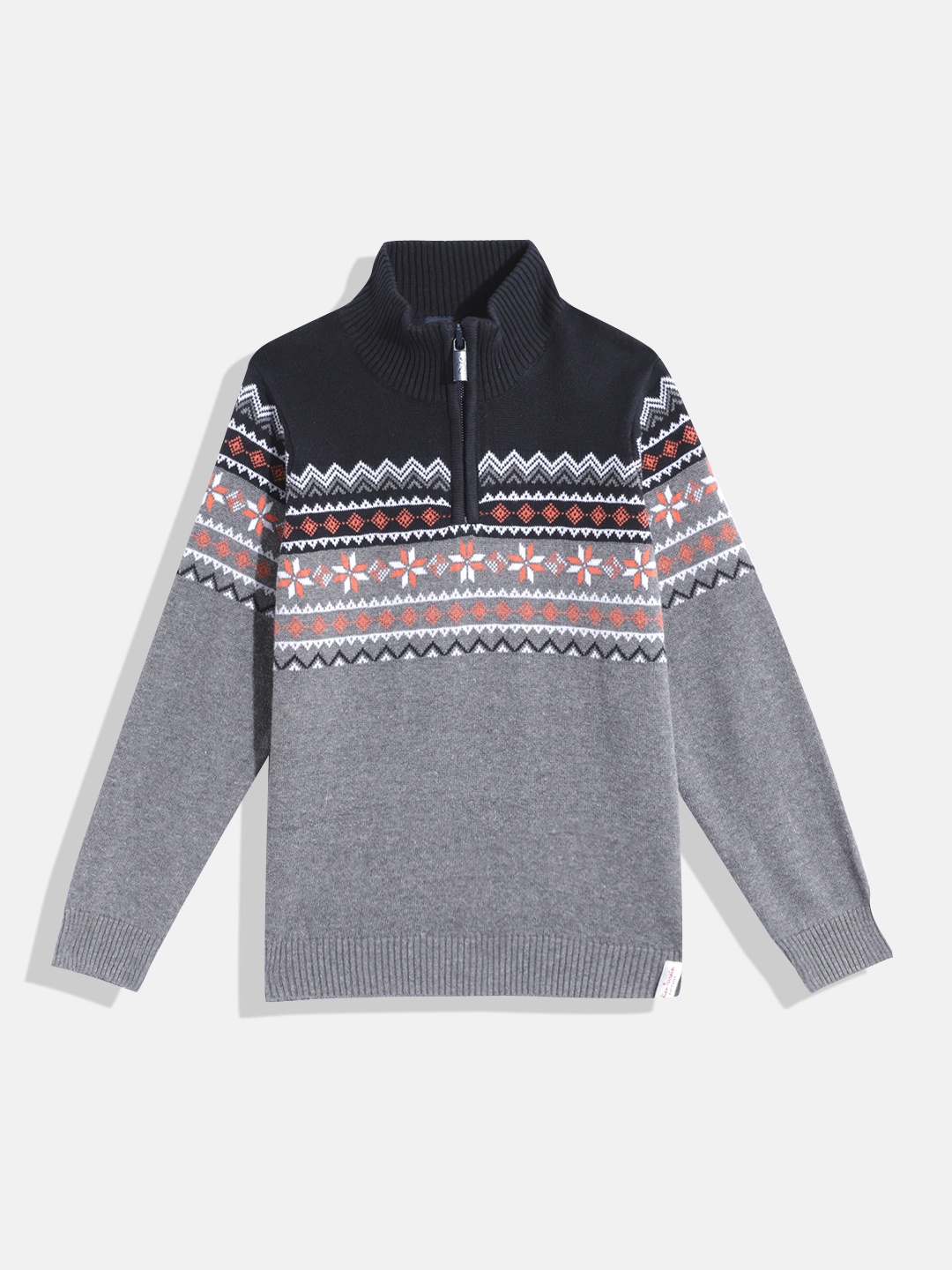 

Indian Terrain Boys Textured Pullover, Black