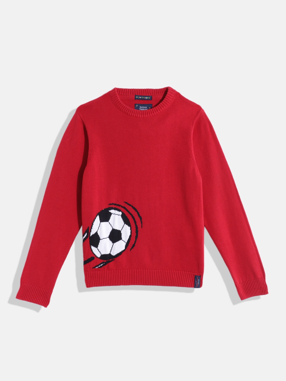 

Indian Terrain Boys Solid Pullover, Red