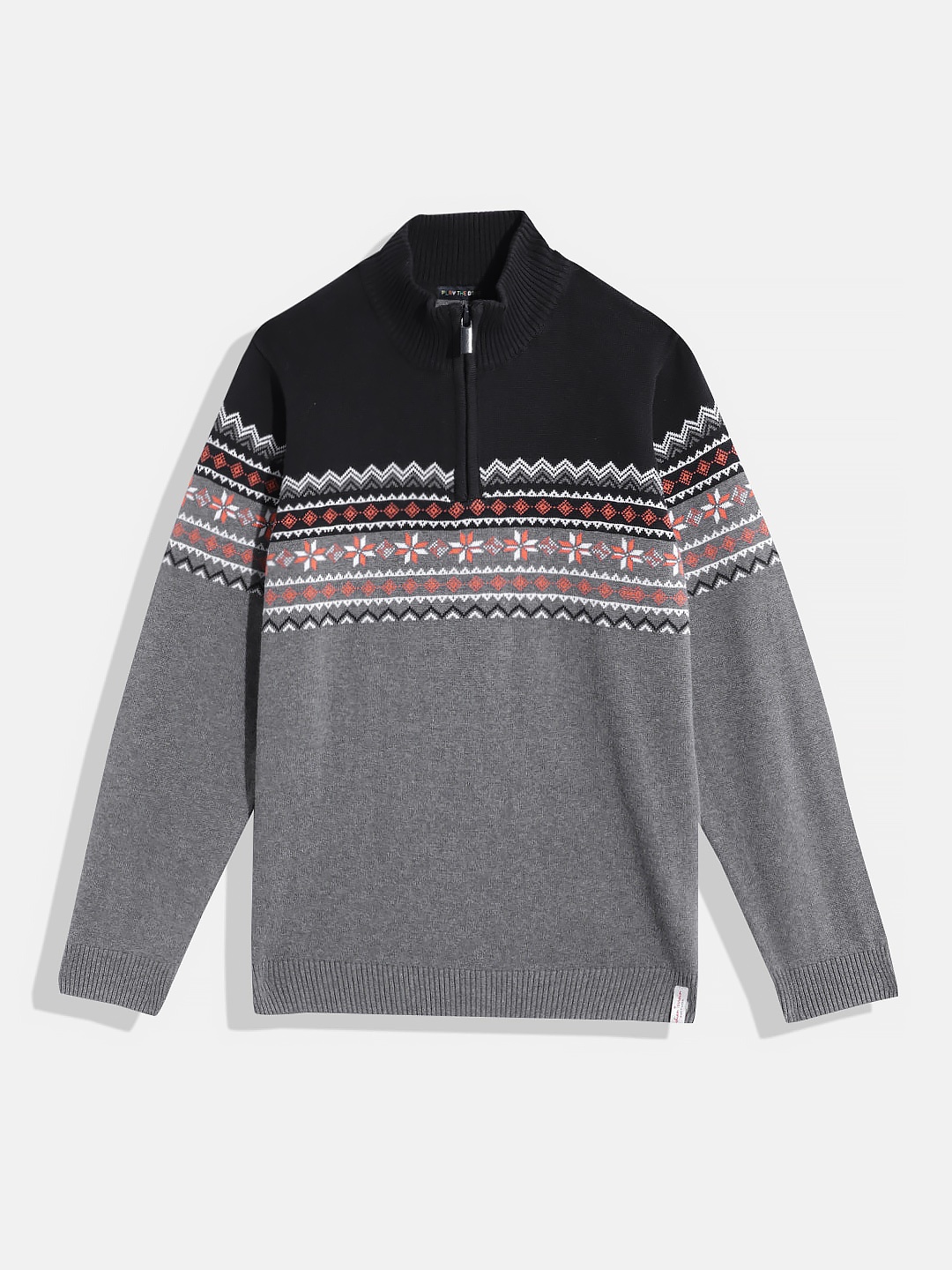 

Indian Terrain Boys Colourblocked Pullover, Black