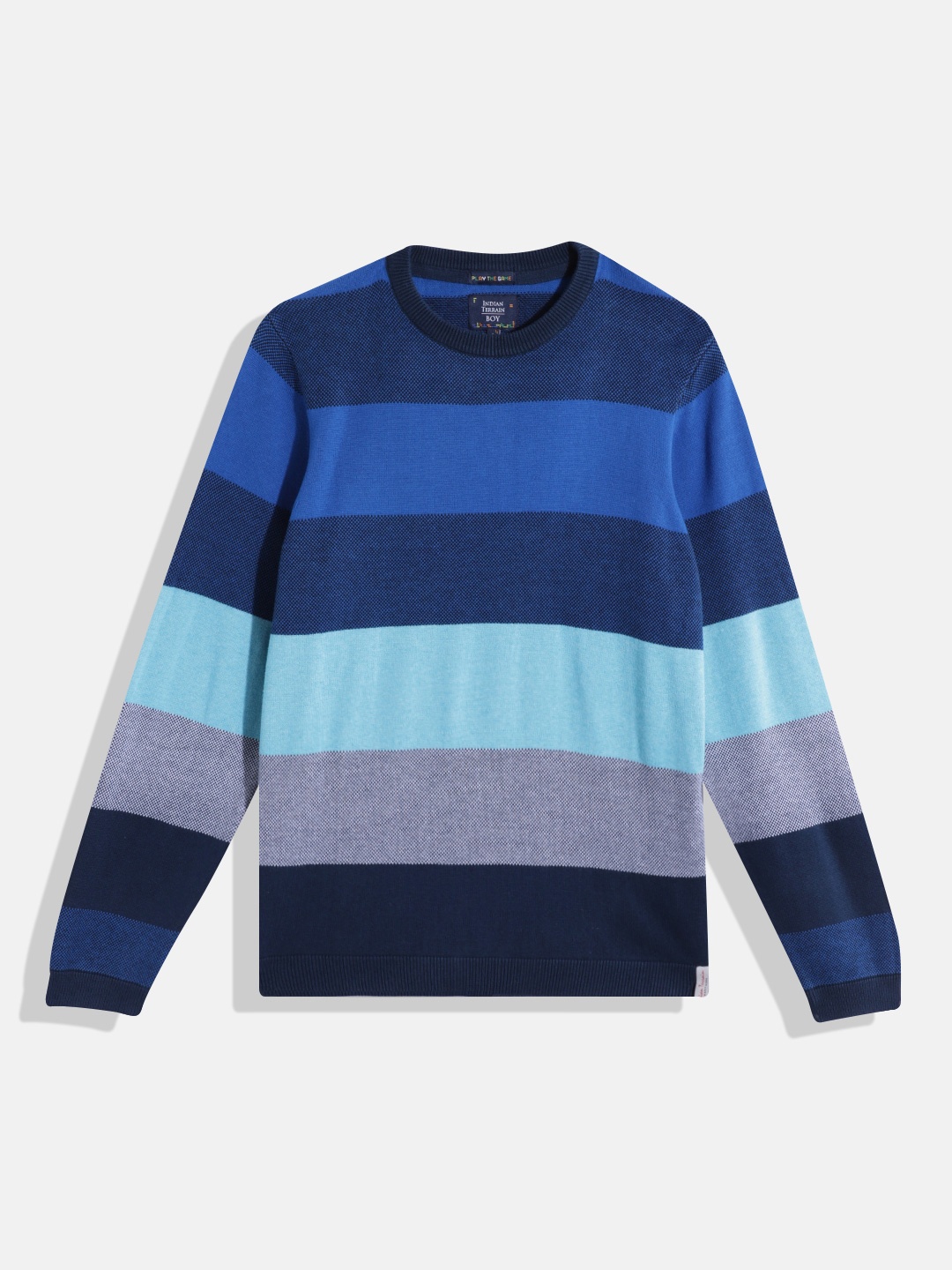 

Indian Terrain Boys Striped Pullover, Blue