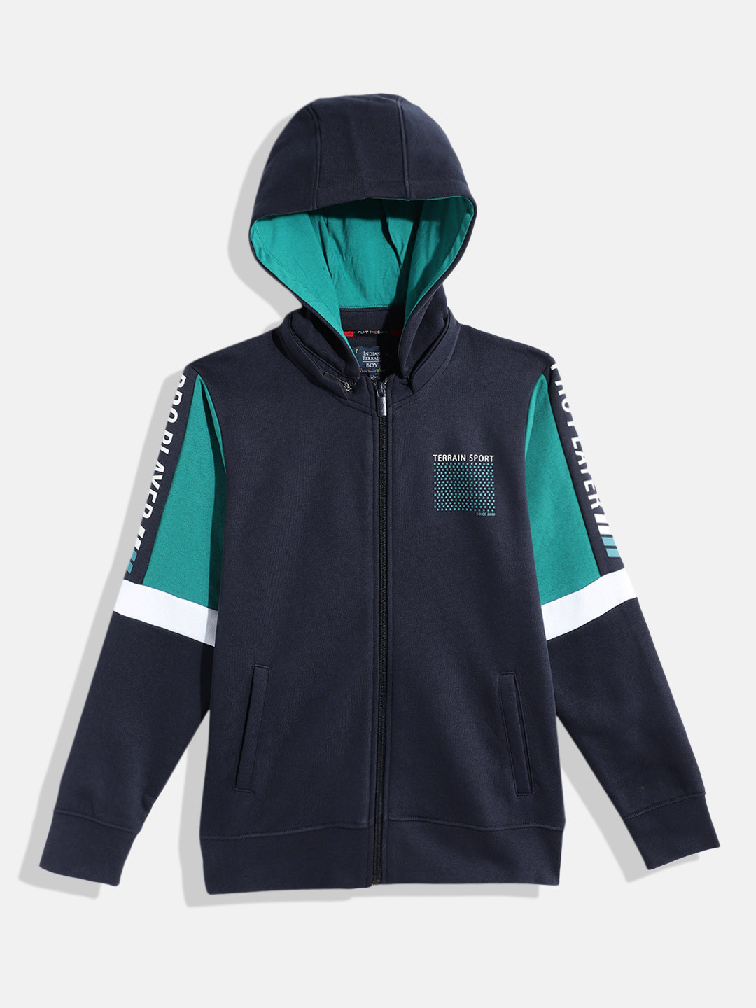 

Indian Terrain Boys Hooded Sweatshirt, Navy blue