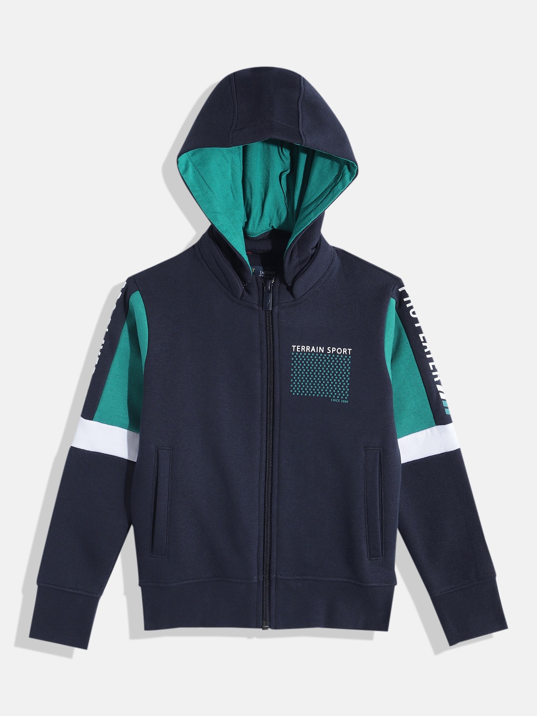 

Indian Terrain Boys Detachable Hood Sweatshirt, Navy blue