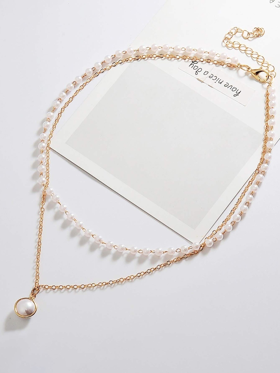 

FIMBUL Gold-Plated Double Layer Pearl Pendant Chains