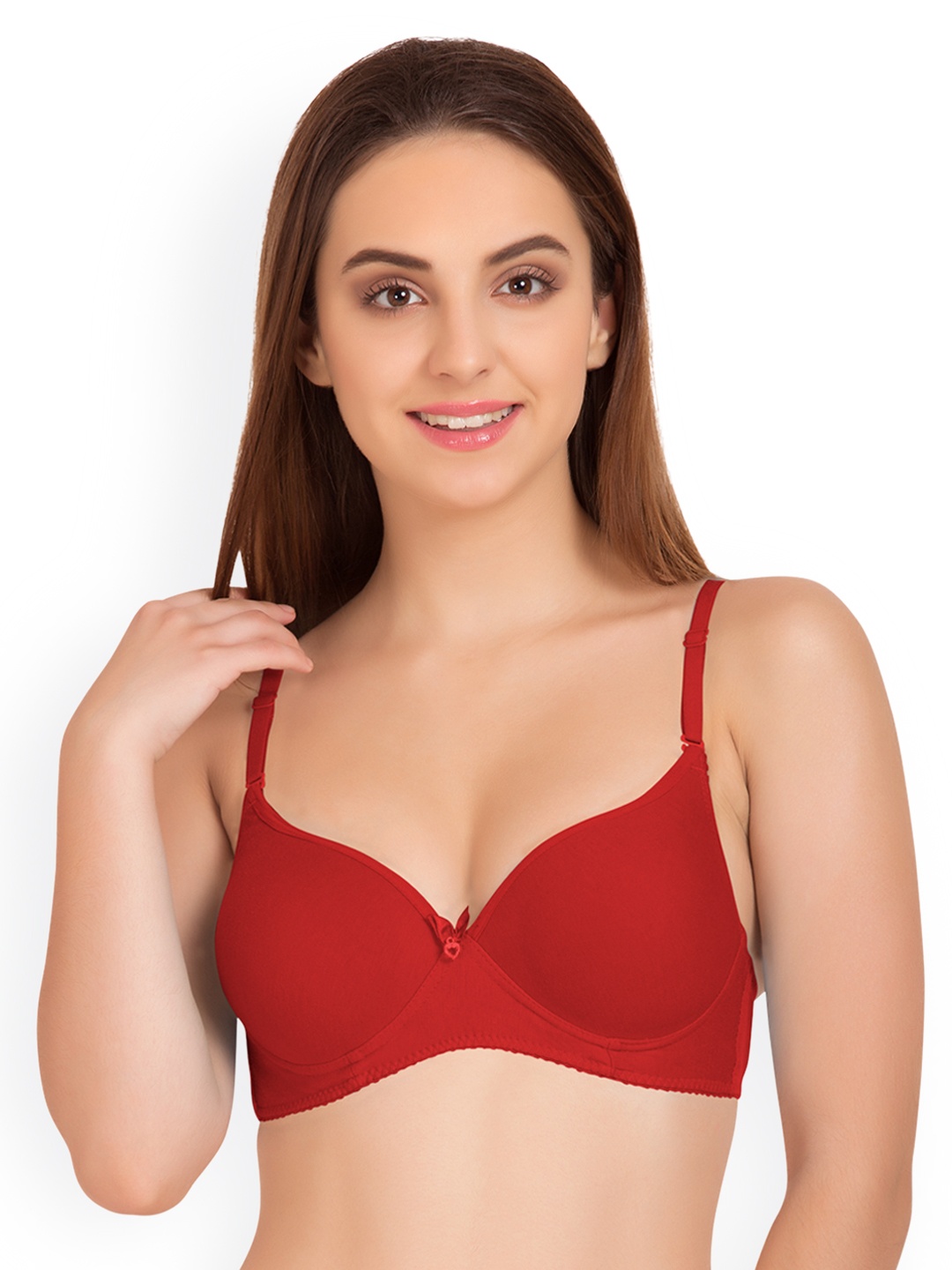 

Tweens Red Solid Non-Wired Heavily Padded Balconette Bra TW-91520RD