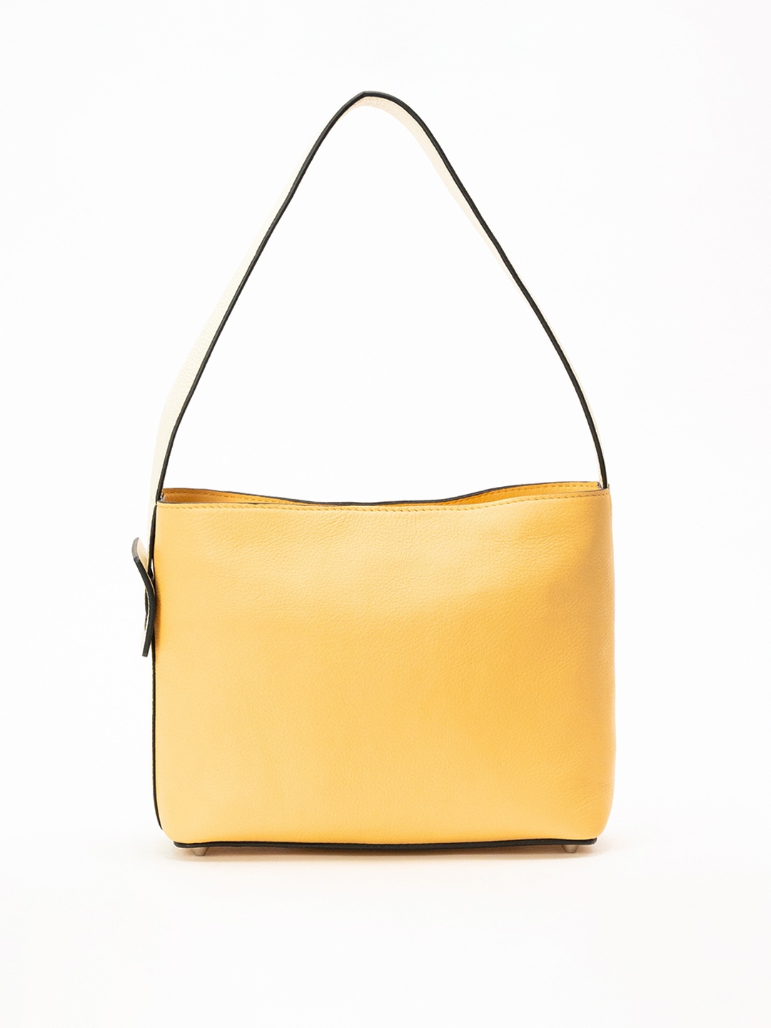 

Mistry Textured Leather Bucket Hobo Bag, Mustard