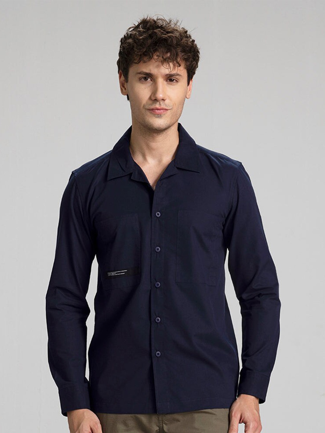 

Snitch Classic Opaque Pure Cotton Casual Shirt, Navy blue