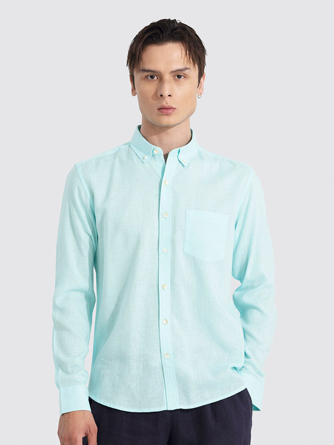 

Snitch Classic Regular Fit Button-Down Collar Casual Shirt, Blue