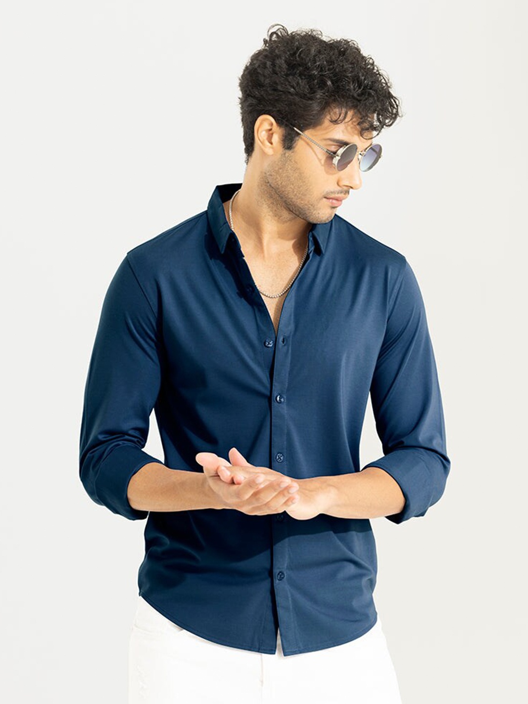 Snitch Classic Slim Fit Long Sleeves Casual Shirt