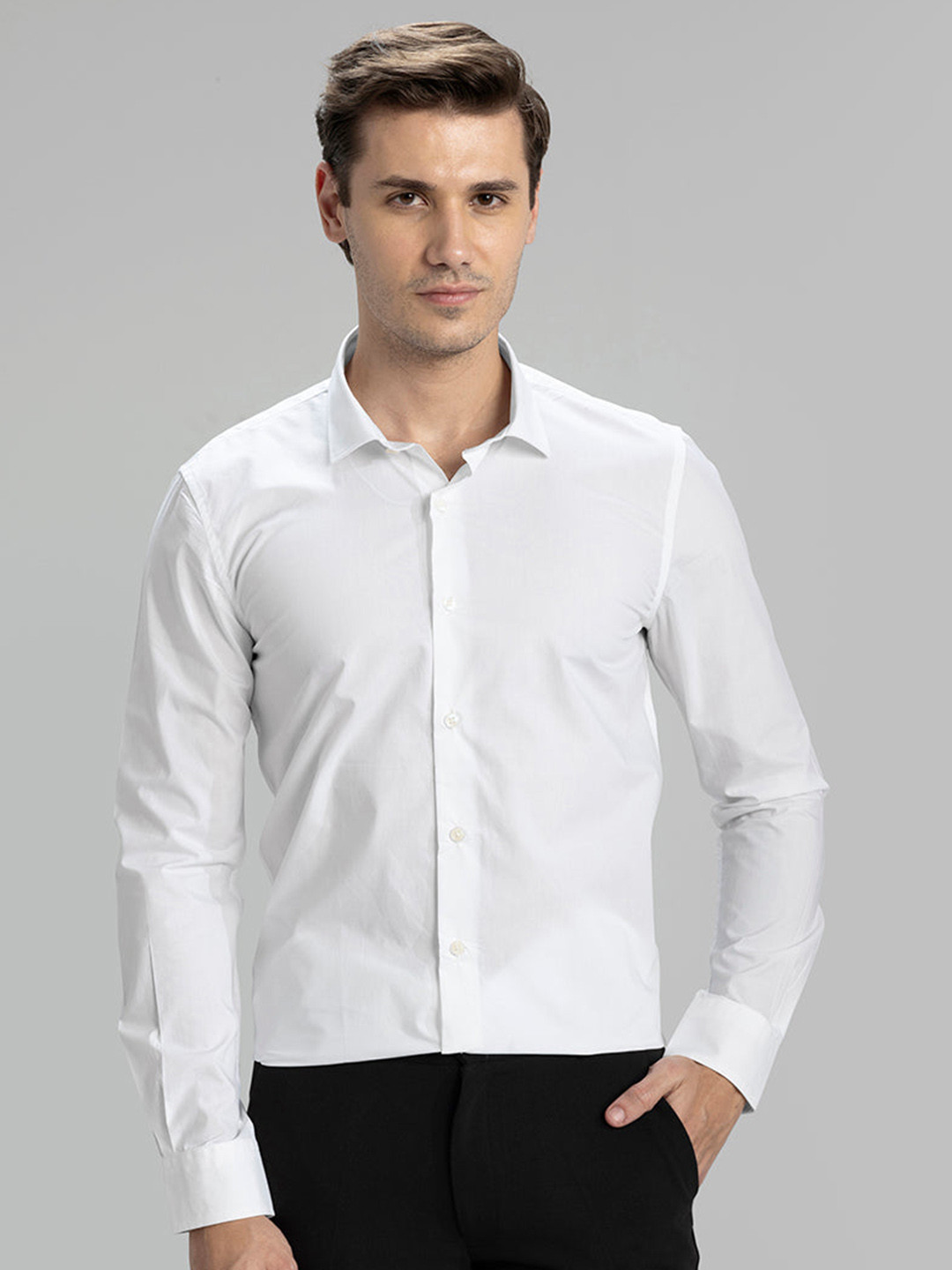

Snitch Classic Fit Slim Fit Pure Cotton Formal Shirt, White