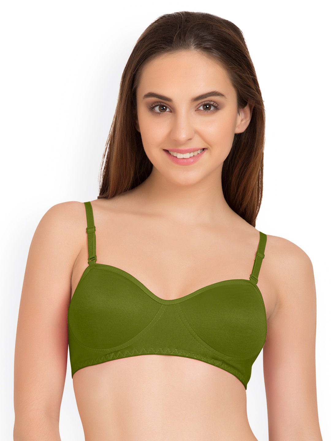 

Tweens Olive Green & Green Solid Non-Wired Non Padded T-shirt Bra TW-9101OLV