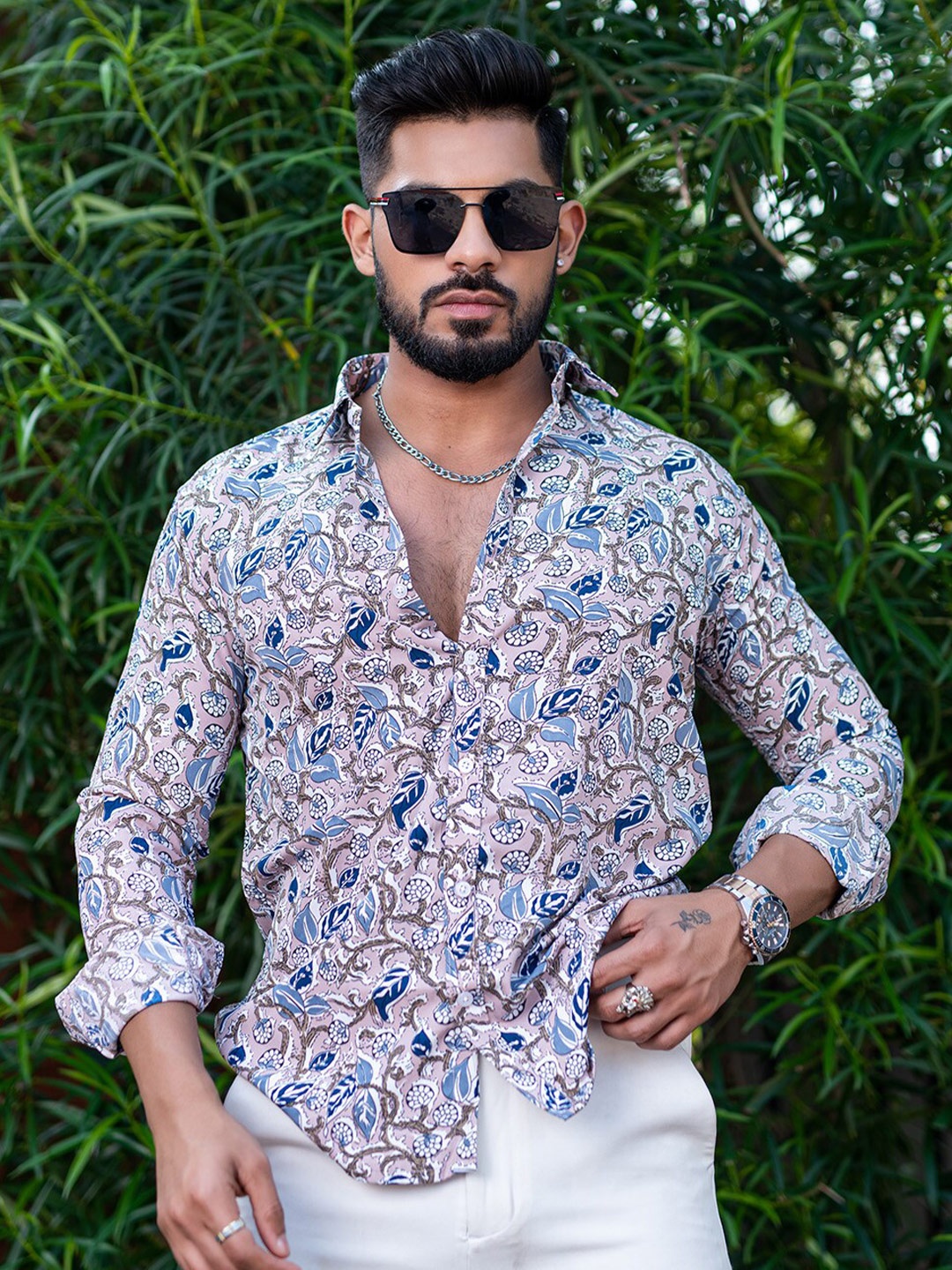 

Tistabene Floral Printed New Regular Fit Casual Shirt, Pink