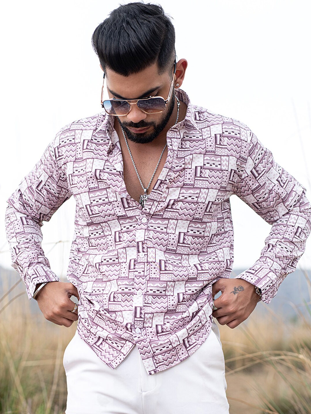

Tistabene Conversational Printed New Regular Fit Cotton Casual Shirt, Rose