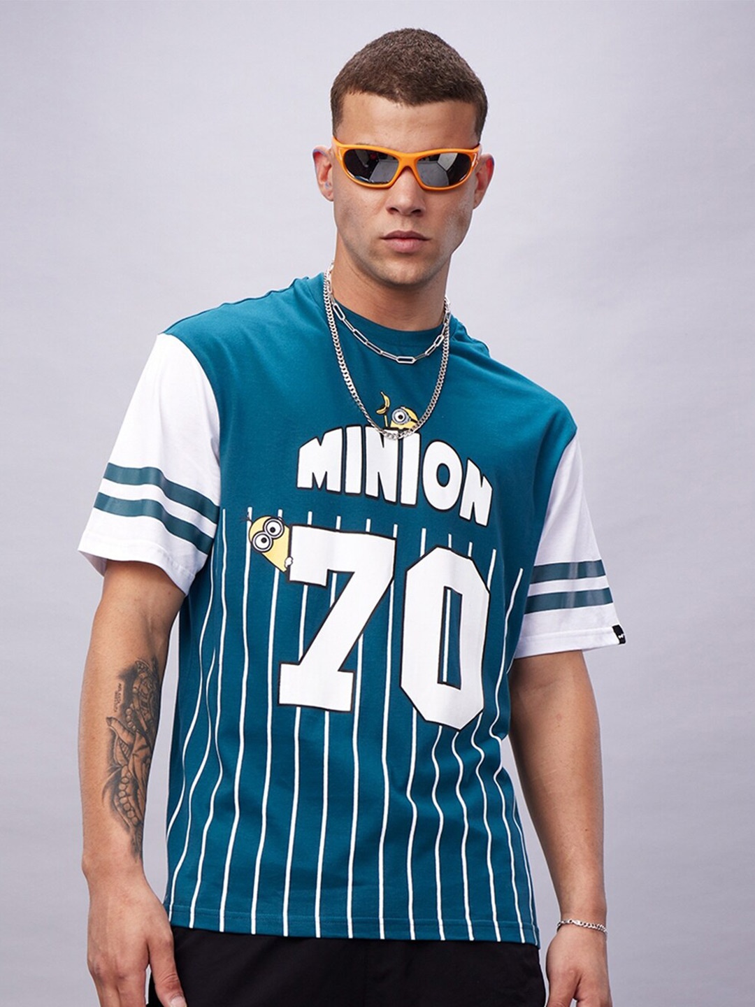 

Bewakoof Oversized Typography Printed Pure Cotton T-shirt, Teal