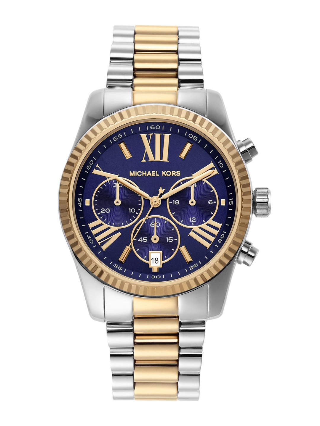 

Michael Kors Women Stainless Steel Bracelet Style Straps Analogue Chronograph Watch MK7218, Silver