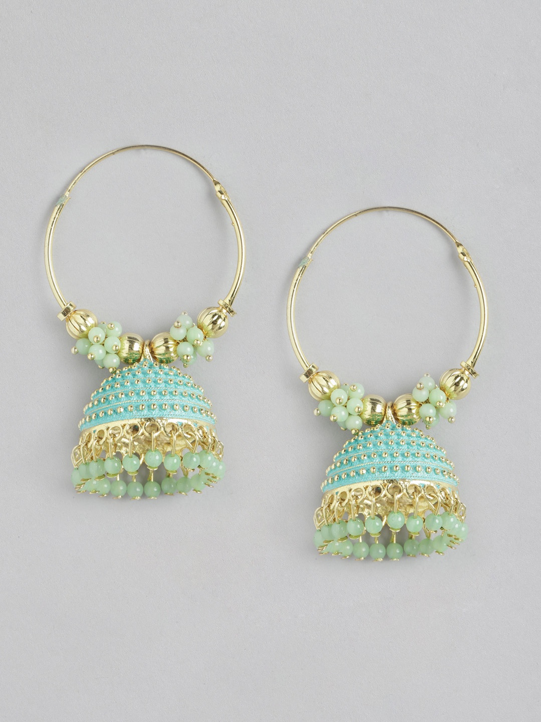 

PARIS HAMILTON Gold-Plated Dome Shaped Jhumkas, Sea green