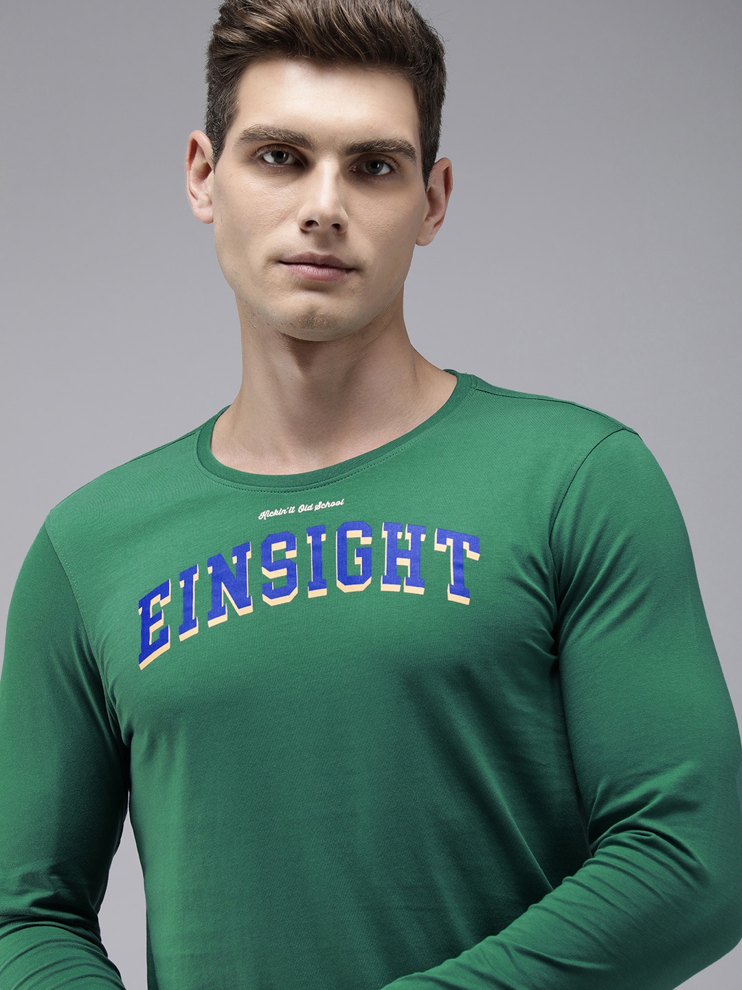 

SPYKAR Typography Printed Slim Fit T-shirt, Green