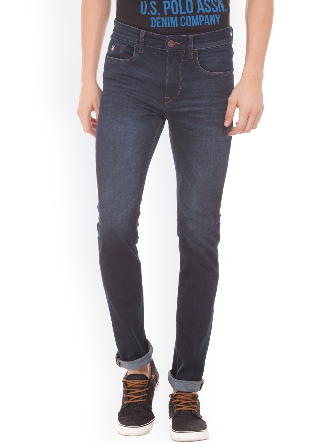 

U.S. Polo Assn. Denim Co. Men Blue Regular Fit Mid-Rise Clean Look Jeans