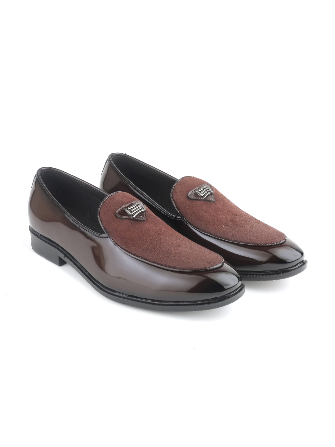 

SHOZANIA Men Leather Formal Loafers, Brown