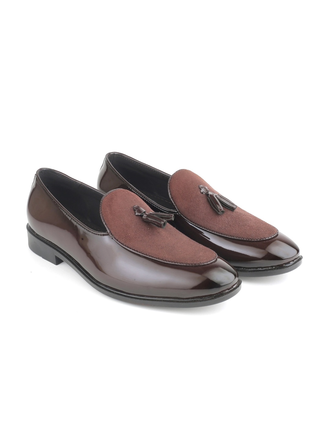 

SHOZANIA Men Leather Formal Tassel Loafers, Brown