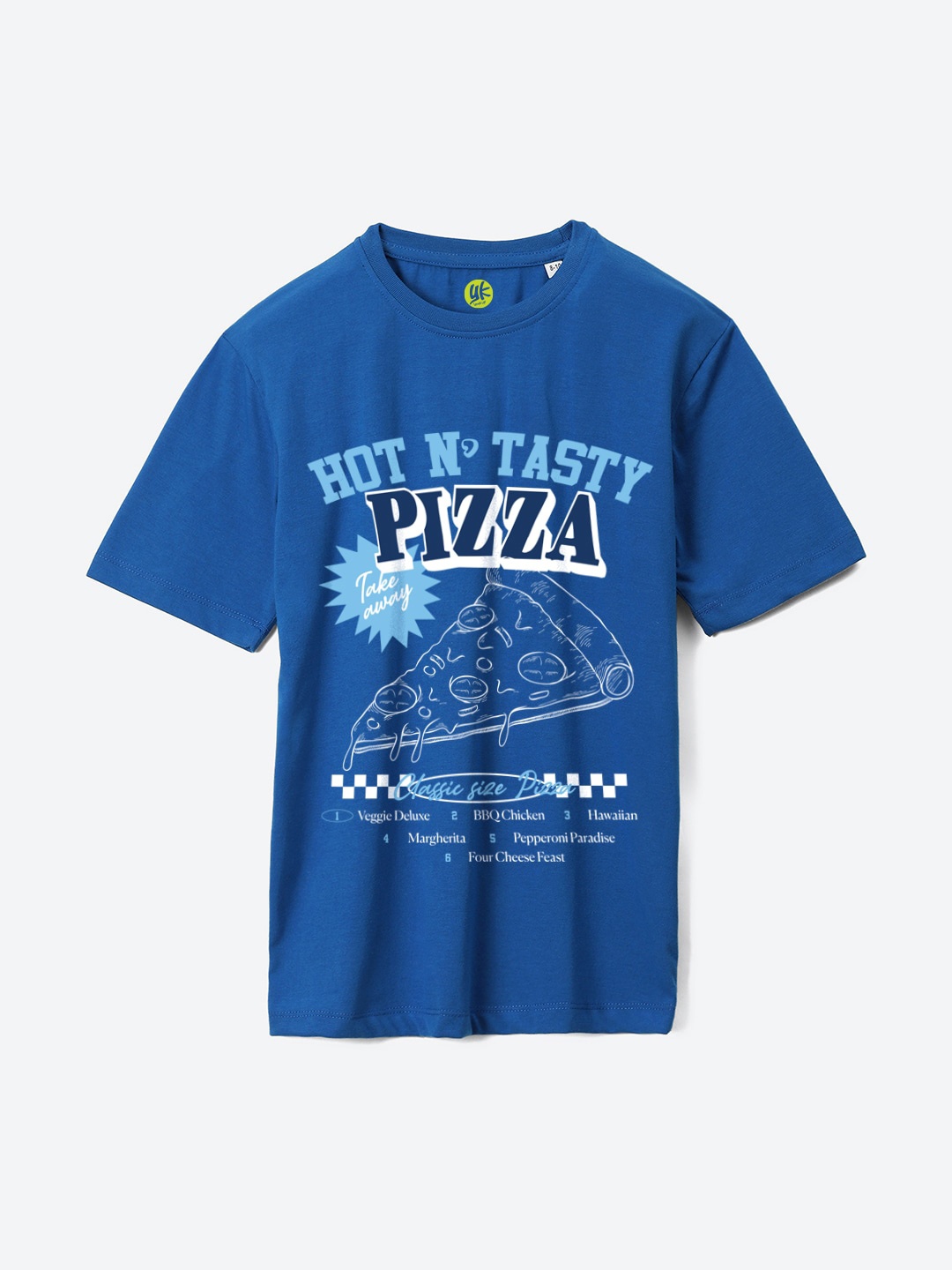 

YK Boys Graphic Printed Oversized Fit Pure Cotton T-Shirt, Blue