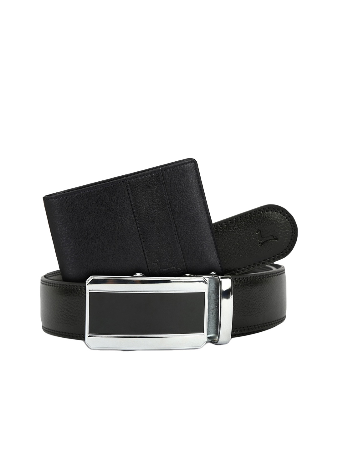 

Pacific Gold Men Genuine Leather Belt and Bi-Fold Wallet Gift Set, Black