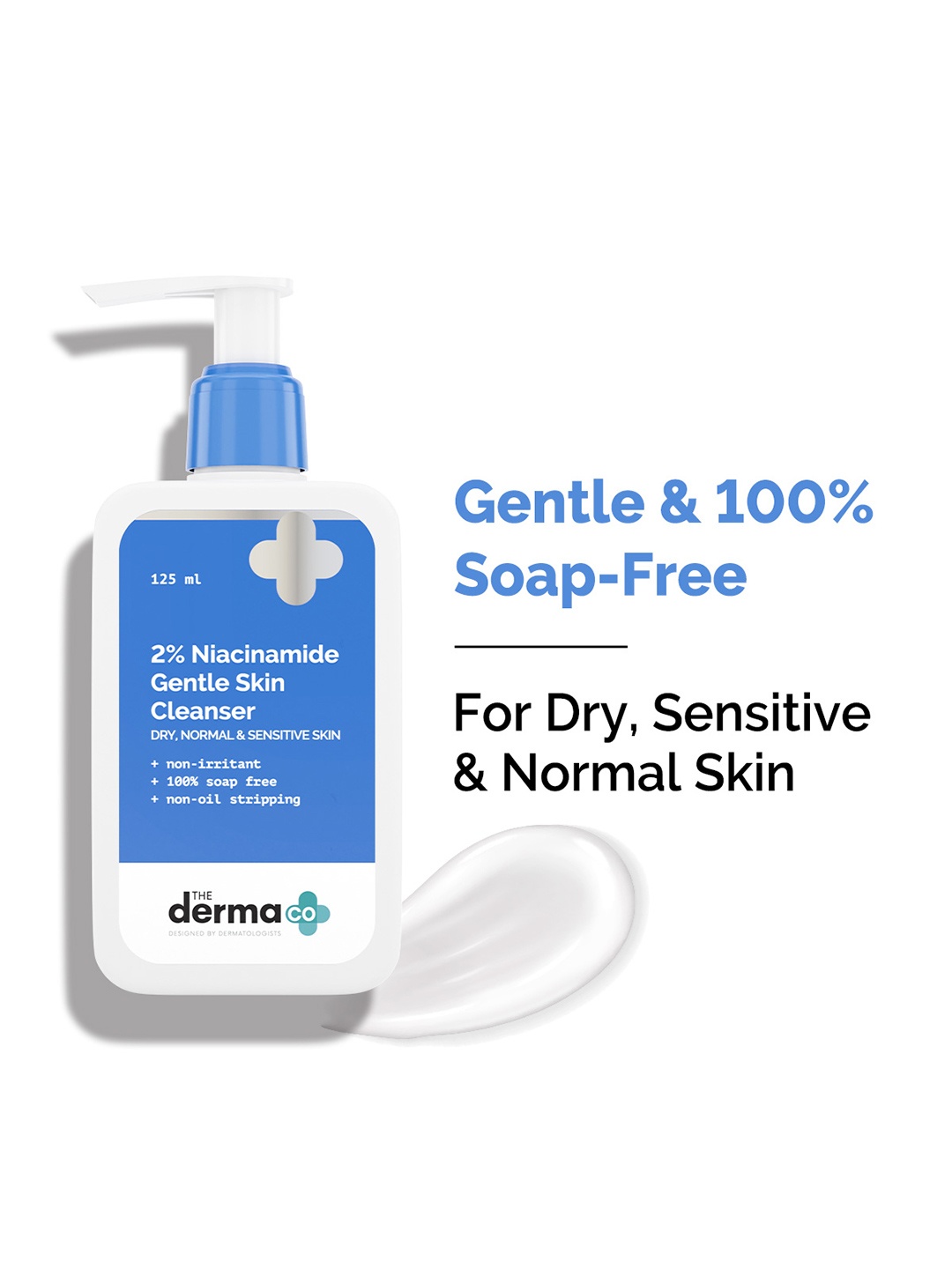 

The Derma co. 2% Niacinamide Gentle Skin Cleanser for Sensitive, Dry, Normal Skin -125 ml, White