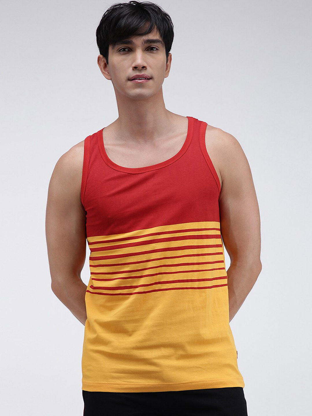 

Zoiro Striped Super Combed Cotton Bio-Polished Innerwear Basic Vest, Yellow