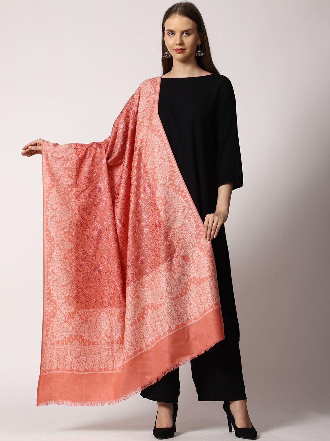 

SWI Stylish Embroidered Shawl, Pink