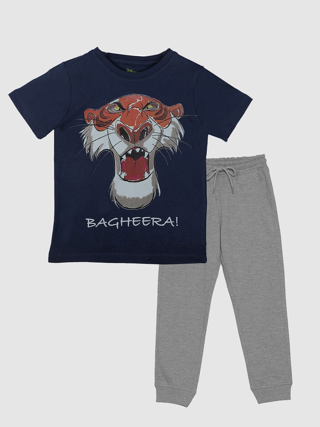 

YK Disney Boys Lion King Printed Pure Cotton T-shirt With Trousers Clothing Set, Blue