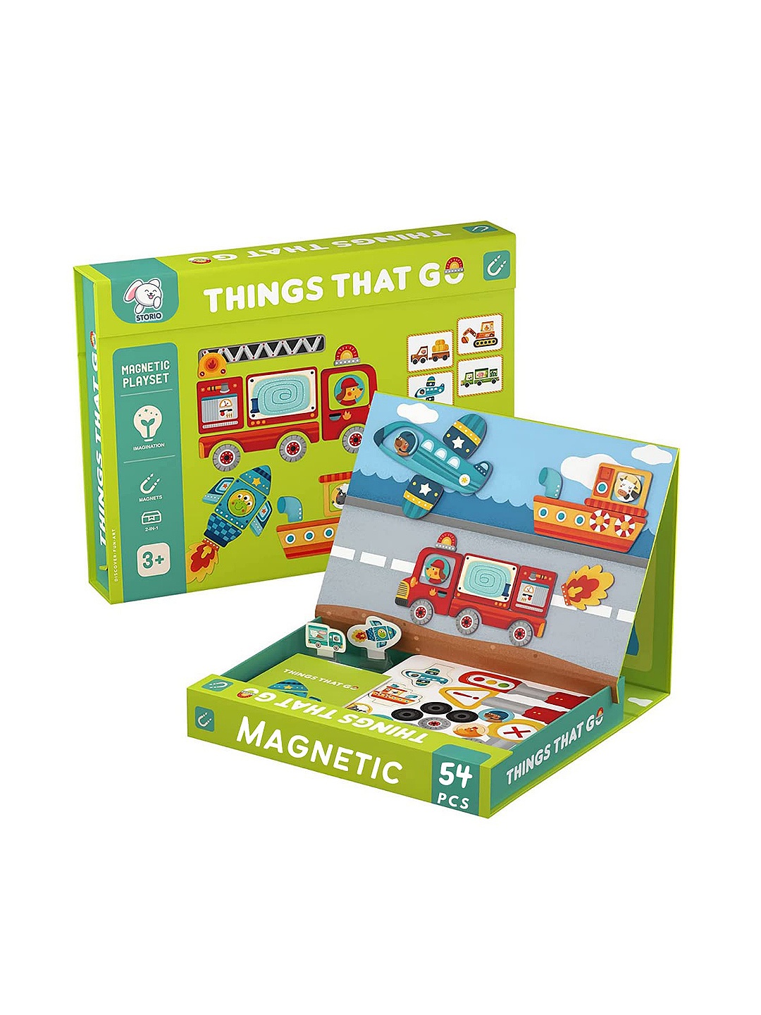 

Storio Multicoloured 54 Pcs Things That Go Vehicles Magnetic Puzzles, Multi