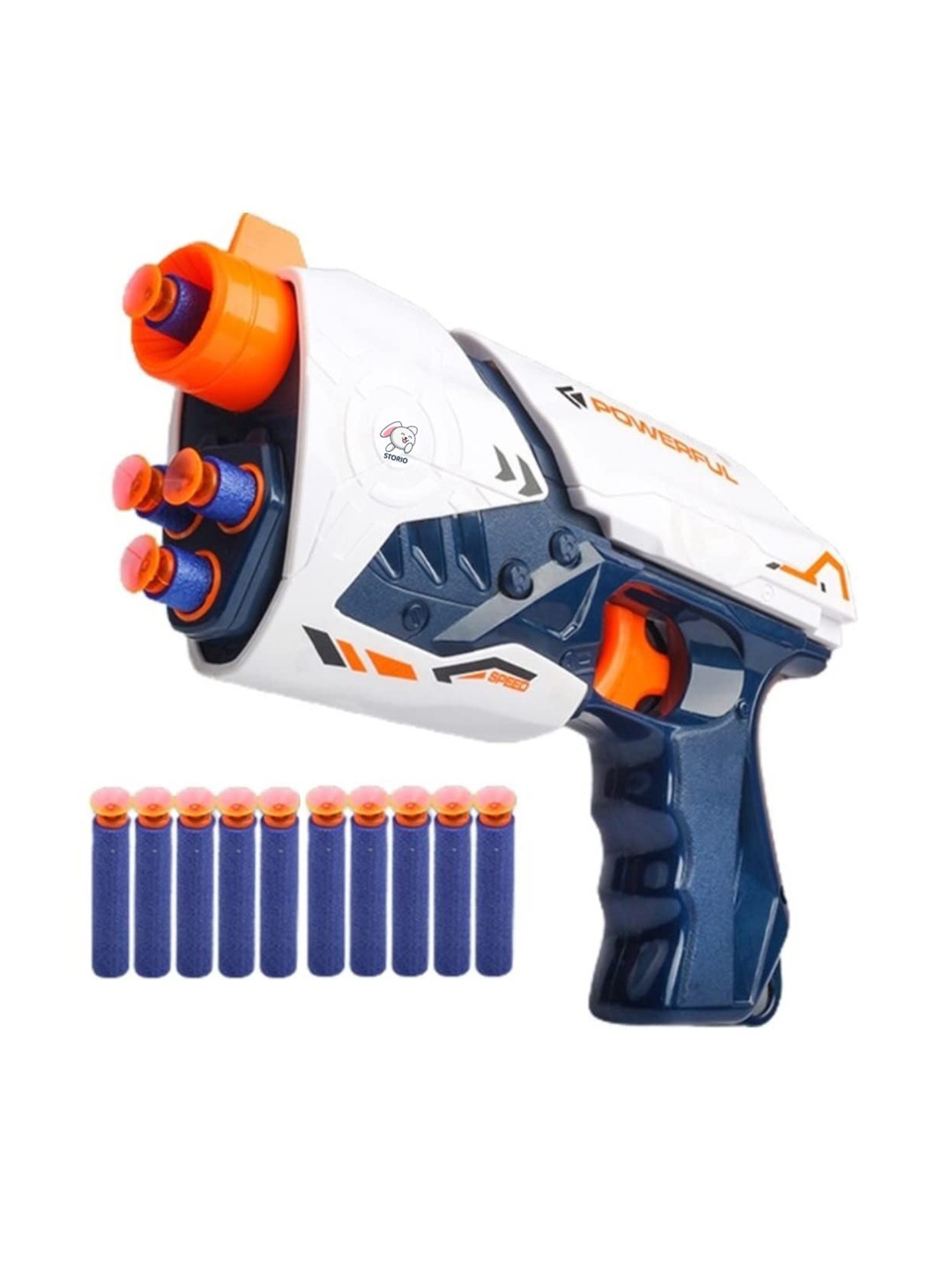 

Storio Blaze Storm Hot Fire Gun Toy with 10 Safe Soft Foam Bullets For Ages 3 Year & Above, Multi