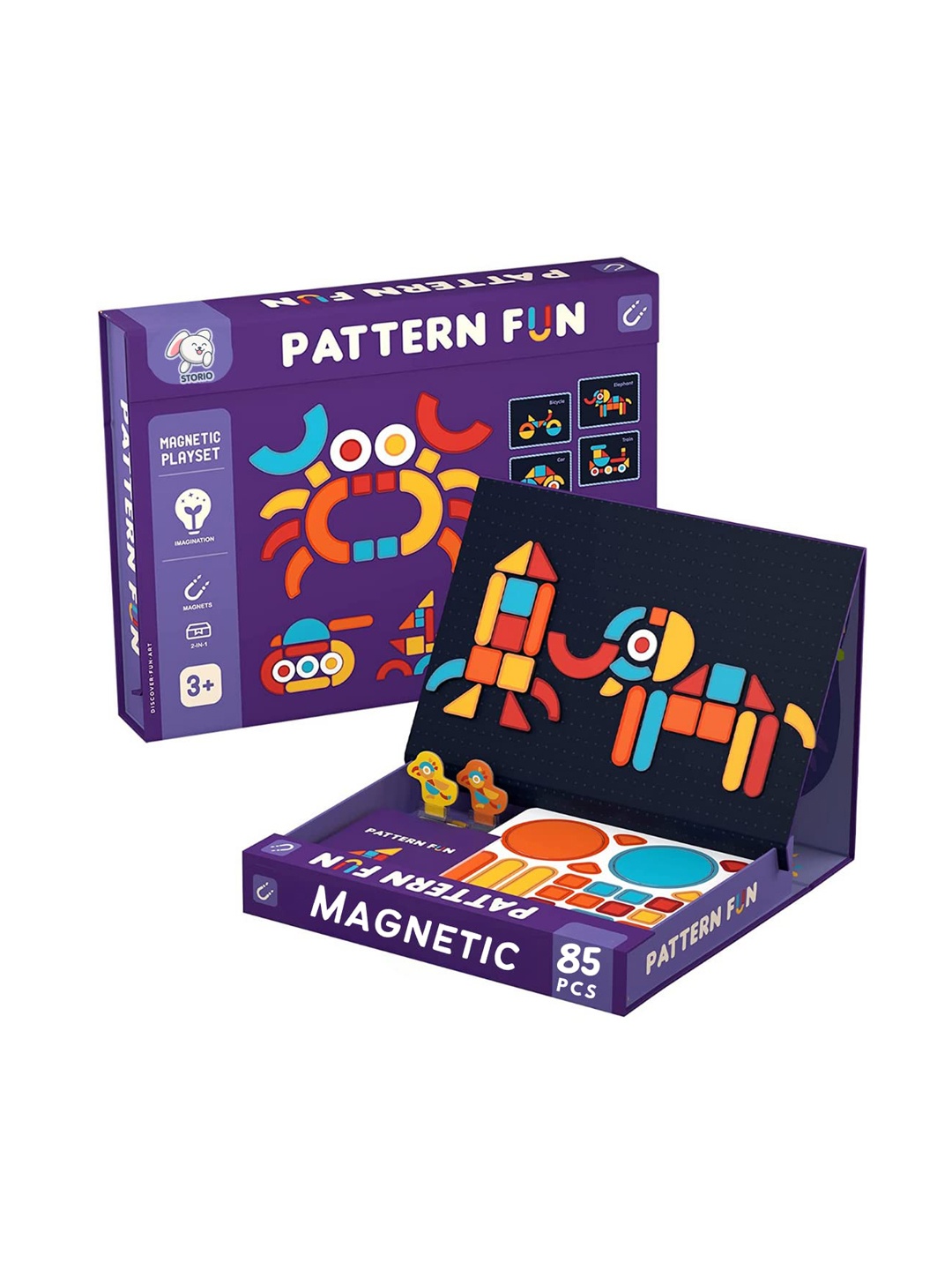 

Storio Magnetic Box Series - Pattern Fun Puzzles Educational Toys For Ages 3+, White