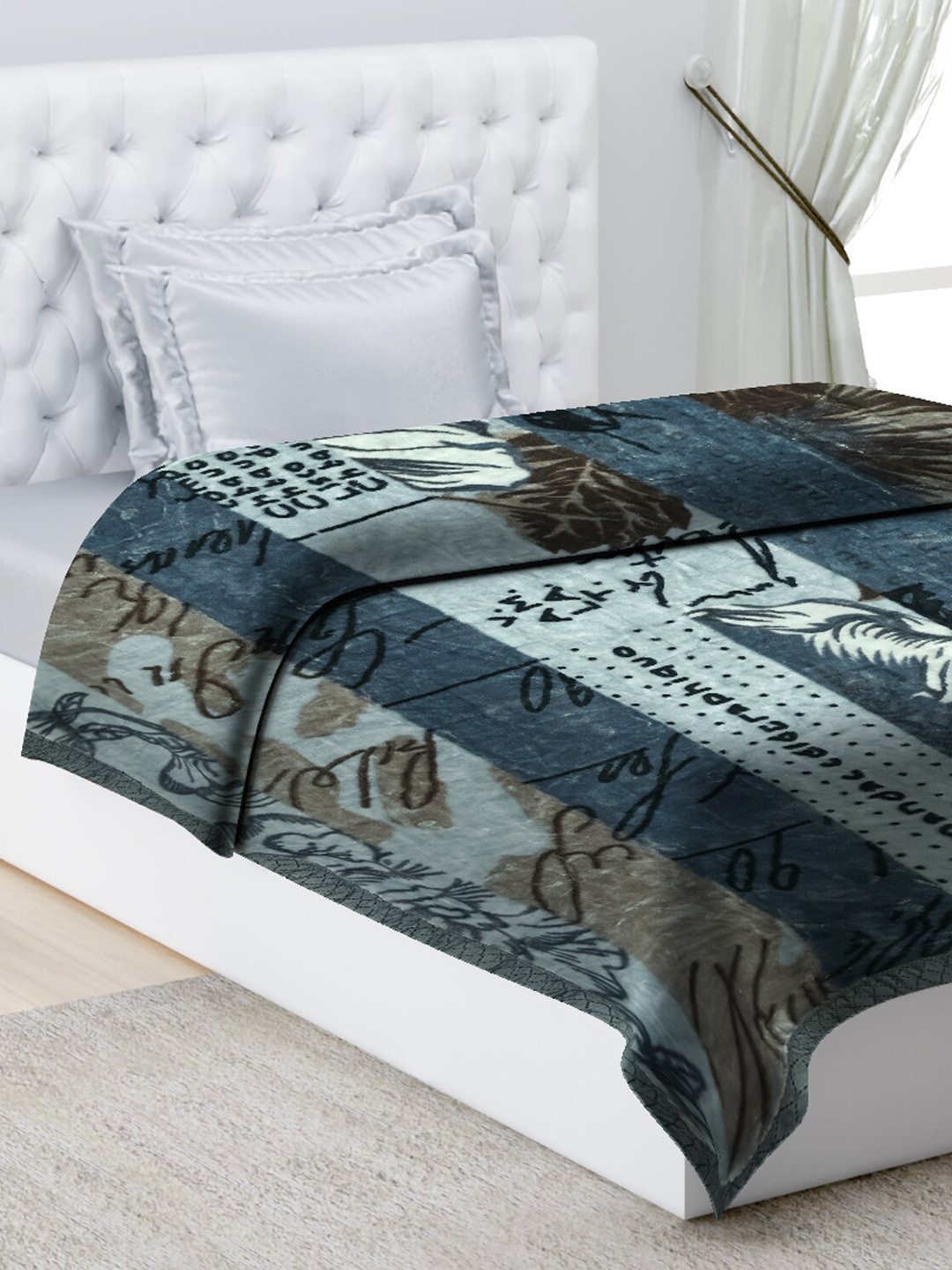

Monte Carlo Teal & Grey Heavy Winter 3600 GSM Single Bed Blanket