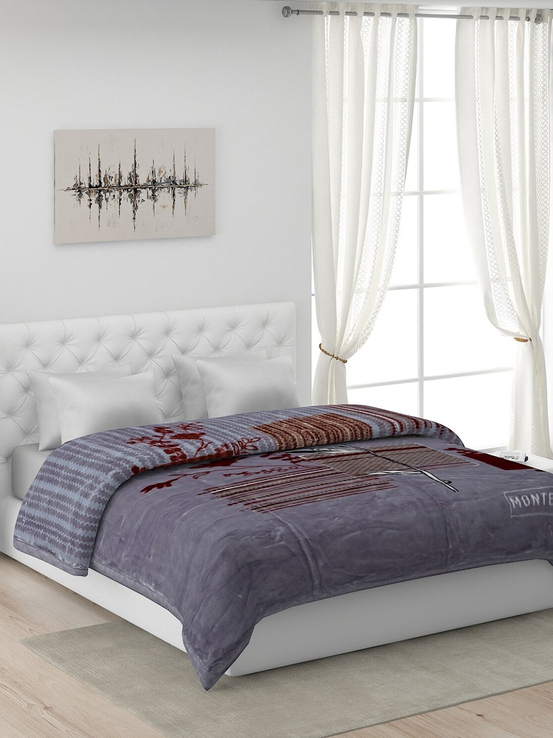 

Monte Carlo Purple Floral 4500 GSM Heavy Winter Double Bed Blanket