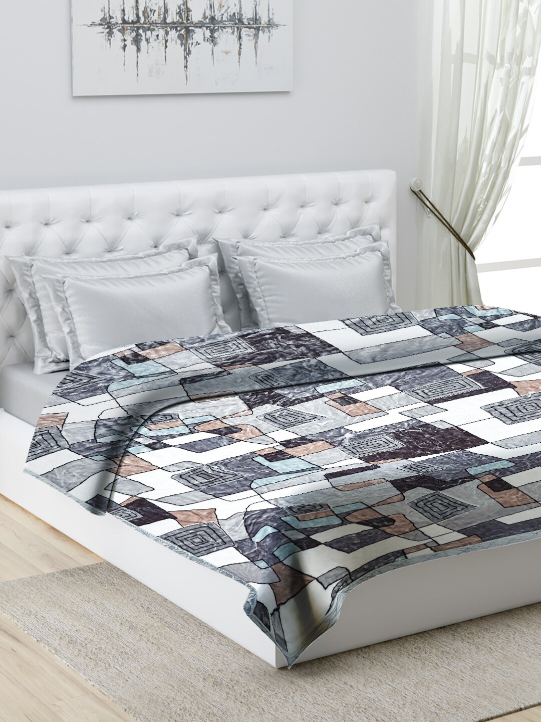 

Monte Carlo Grey Geometric Heavy Winter Double Bed Blanket