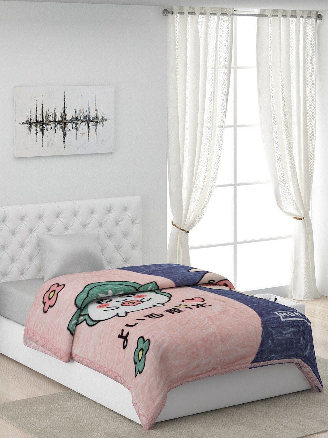 

Monte Carlo Pink Cartoon Characters 2400 GMS Heavy Winter Single Bed Blanket
