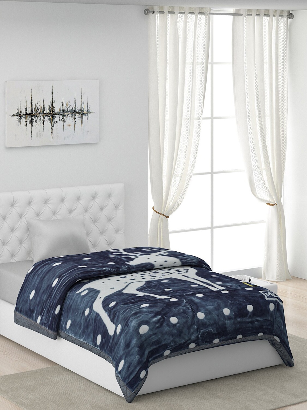 

Monte Carlo Navy Blue Heavy Winter Single Bed Blanket