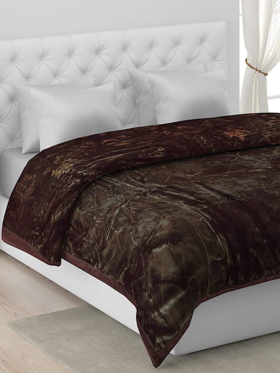 

Monte Carlo Coffee Brown 5200 GSM Heavy Winter Double Bed Blanket