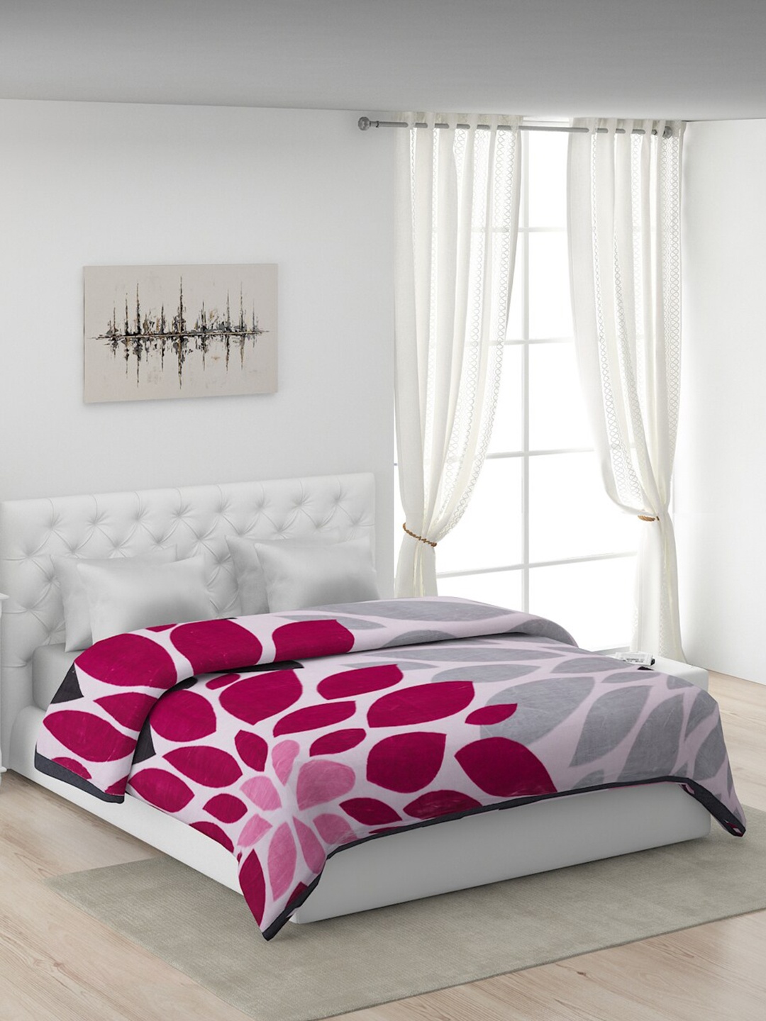 

Monte Carlo Pink Floral Heavy Winter 5250 GSM Double Bed Blanket