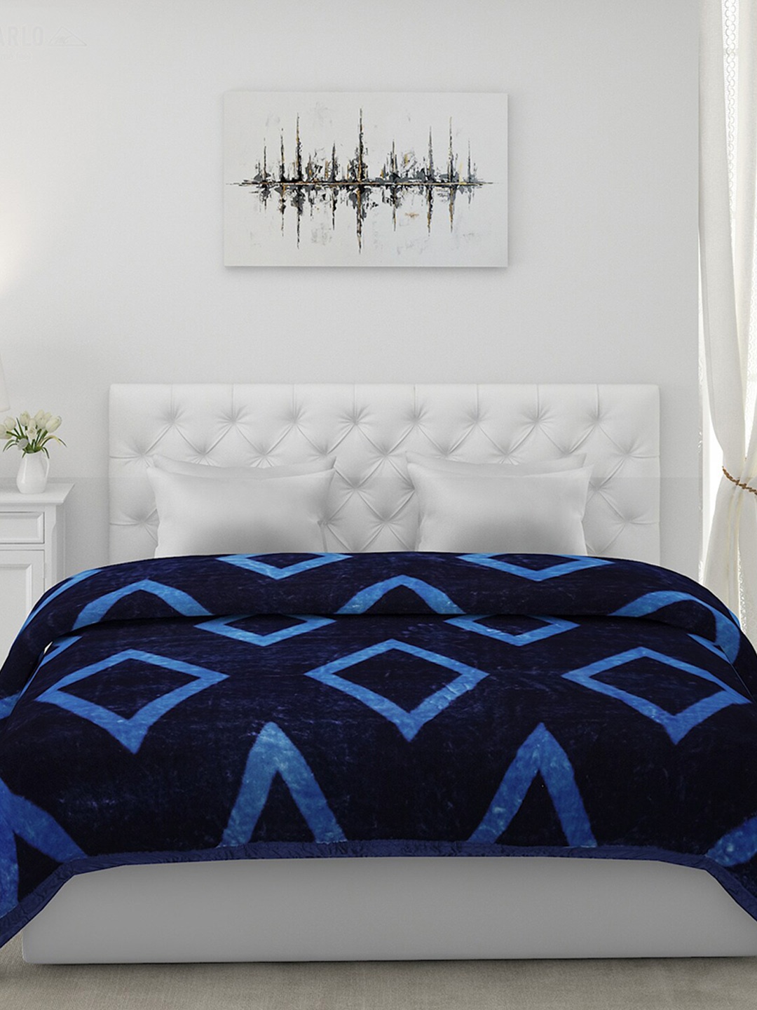 

Monte Carlo Navy Blue Heavy Winter Double Bed Blanket